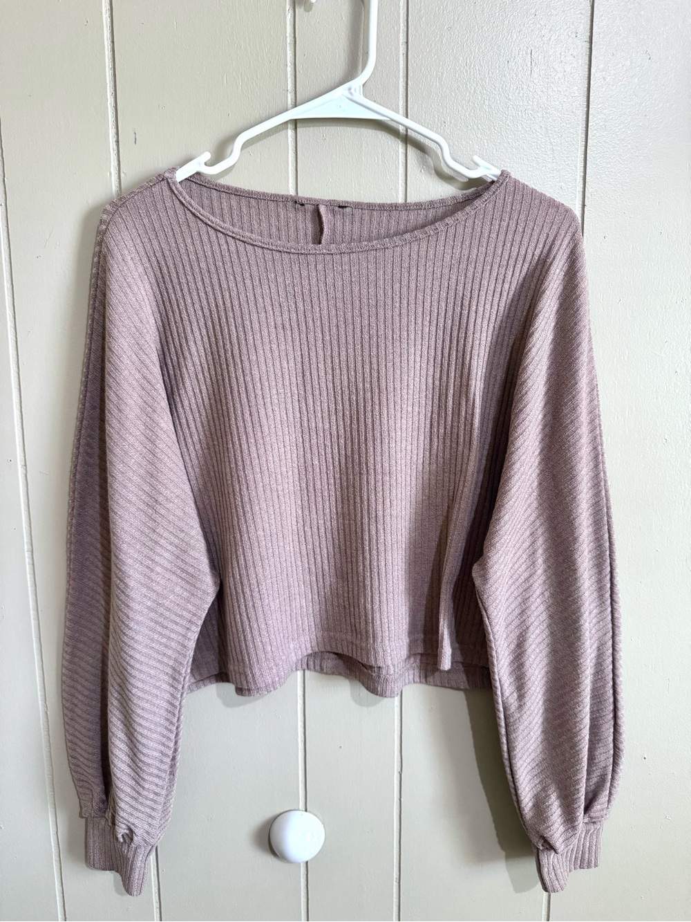 Ribbed Long Sleeve Crop Top